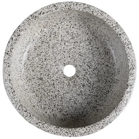 Sapho - PRIORI pultba szerelhető mosdó, átmérő 41 cm, fehér/szürke