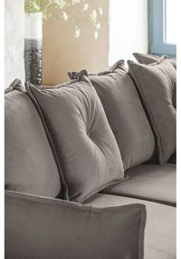 Világosbarna kordbársony kinyitható sarokkanapé (jobb oldali) Lazy Lukka – Miuform