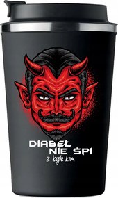 Prémium termo bögre Az ördög nem alszik vicces ijesztő szarkazmus KT_612