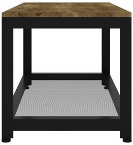 Sötétbarna és fekete MDF és vas dohányzóasztal 90x45x45 cm