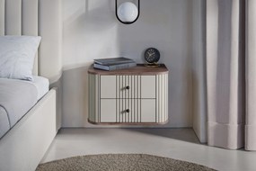 Vesper függő éjjeliszekrény készlet 56 cm - kasmír / diófa / fekete fogantyúk