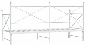 Daybed with Trundle without Mattress White 90x200 cm acél