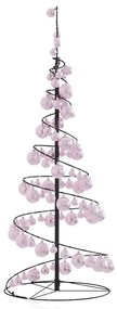 meleg fehér LED karácsonyfa gömbökkel 80 LED 120 cm