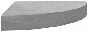 2 db betonszürke MDF fali sarokpolc 25 x 25 x 3,8 cm