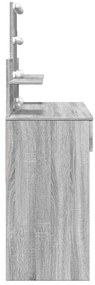 szürke sonoma színű fésülködőasztal LED-del 100 x 40 x 130 cm