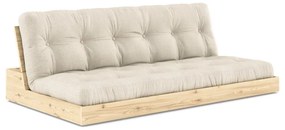 Szürke-bézs len kinyitható kanapé 196 cm Base – Karup Design