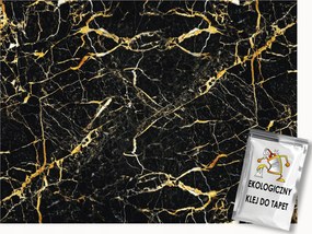 Fotótapéta Flizelina Kő Márvány Fekete Arany Luxus Glamour 150x105 ragasztó