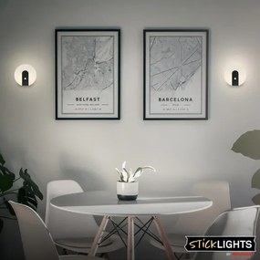 Briloner 3889015 - TARO tölthető LED fali lámpa érzékelővel, 2,5 W/5 V, 1800 mAh, fekete