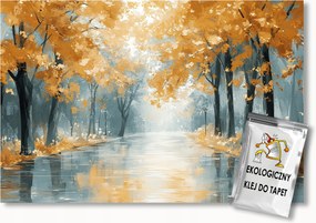 Fotótapéta Flizelina Tájkép Utca Sikátor Fák Ősz Eső 400x280 ragasztó