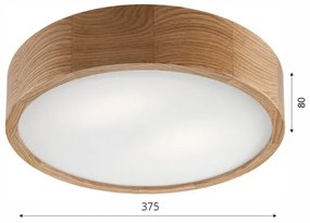 Brilagi - LED mennyezeti lámpa CARVALHO 2xE27/60W/230V tölgy Ø37,5 cm