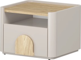 Amilio éjjeliszekrény 50 cm - kasmír / olajozott tölgy / világos tölgy fogantyú