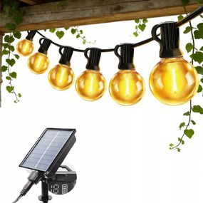 Napelemes Kerti Füzér Napelemes Lámpák 12x Led Izzók Erkélyre 10méter