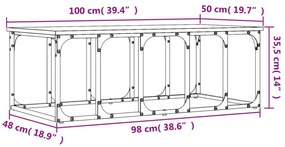 fekete szerelt fa dohányzóasztal 100 x 50 x 35,5 cm