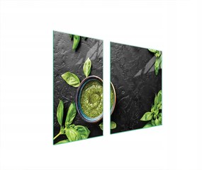 Üveg Tűzhelyvédő Főzőlap 90x52 Bazsalikom Edzett Üveg