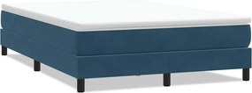 vidaXL sötétkék bársony rugós ágy matrac nélkül 140x210 cm