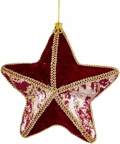 Bársony csillag medál bordó pezsgő karácsonyi dekoráció 23cm