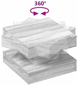 szürke sonoma dohányzóasztal 360 fokban forgatható 50x50x34,5cm