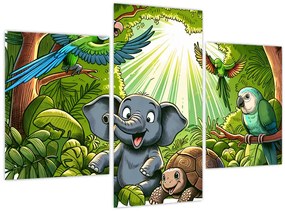 Kép - Vidám állatkák (90x60 cm)