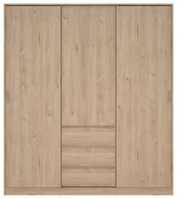 Natúr színű ruhásszekrény tolóajtóval tölgyfa dekorral 177x200x60 cm Naia – Tvilum
