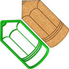 Forma Keksz- és mézeskalács lyukasztó Iskola Tudomány Zsírkréta Ceruza 9cm