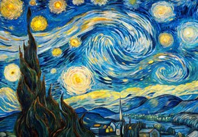 Fotótapéta – Csillagos éj Van Gogh stílusában (147x102 cm)