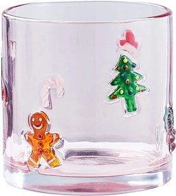 X-MAS üveg szélfogó 10 cm ,karácsony