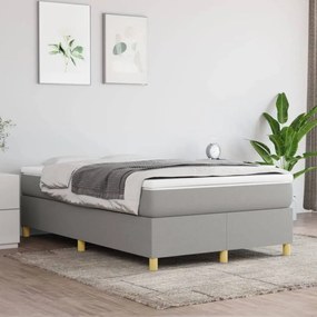 Világosszürke szövet rugós ágy matraccal 120 x 200 cm