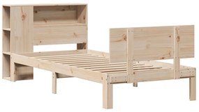 tömör fenyőfa könyvespolcos ágy matrac nélkül 75 x 190 cm