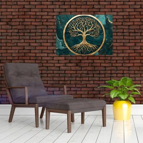 Kép – Márványban lévő arany életfa (70x50 cm)