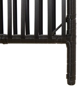 fekete 4 paneles polyrattan térelválasztó