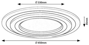 Rabalux 71314-LED Fényerőszabályozható mennyezeti lámpa TANELI 56W/230V 3000/4000/6000K króm/fekete + távirányítóval