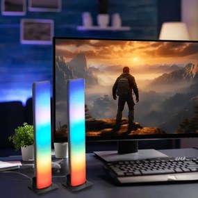 KÉSZLET 2x LED RGB Dimmelhető asztali lámpa LED/5W/5V + távirányítás