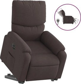 vidaXL elektromos felállást segítő sötétbarna szövet dönthető fotel