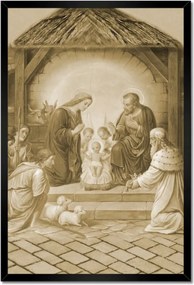 Poszterek keretben 40x60 Szépia színű jászol