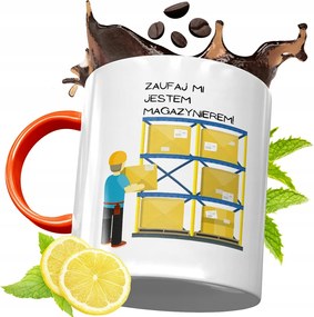 Narancssárga Bögre Raktárosnak Ajándék fényképes nyomattal