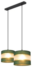 Csillár zsinóron HELEN 2xE27/15W/230V zöld/arany