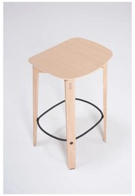 Natúr színű tölgyfa bárszék (ülésmagasság 65 cm) Nora – Gazzda