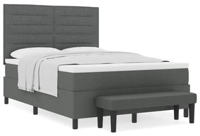 Box Spring Ágy Matrac és Pad Sötétszürke 160x200 cm Szövet