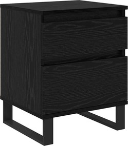 vidaXL Éjjeliszekrény fiókkal Fekete tölgy 40 x 35 x 50 cm Faanyag