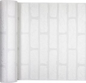 Fehér mosható vinil tégla tapéta