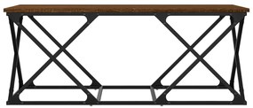 Barna tölgyszínű szerelt fa dohányzóasztal 100 x 49 x 40 cm