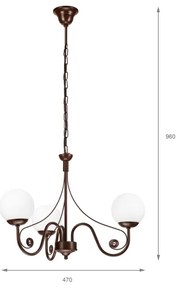 Brilagi - LED Csillár láncon COTTAGE 3xG9/40W/230V barna/fehér