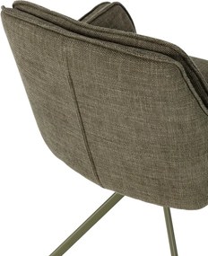 Zöld kárpitozott étkezőfotel szett 2 db-os Keiko – Marckeric