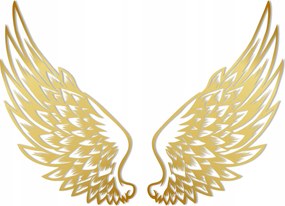 Fali dekoráció Szárnyak Arany 80x115 falra Mdf panel Tömör nagy xl