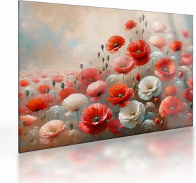 Üveg kép - Pipacsok festménye (70x50 cm)