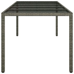 Kerti Étkezőasztal Szürke 250x100x75 cm Polirattan