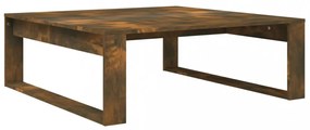 füstös tölgy színű szerelt fa dohányzóasztal 100 x 100 x 35 cm