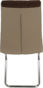 Étkezőszék, barna szövet/textilbőr bézs/króm, SALOMA NEW