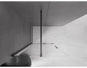 Mexen Velar, nyílásba tolóajtó Walk-In típusú 120 cm, 8 mm átlátszó üveg, fekete matt, 871-120-000-03-70