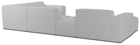 Fehér buklé sarokkanapé (U alakú) Roxy – Scandic